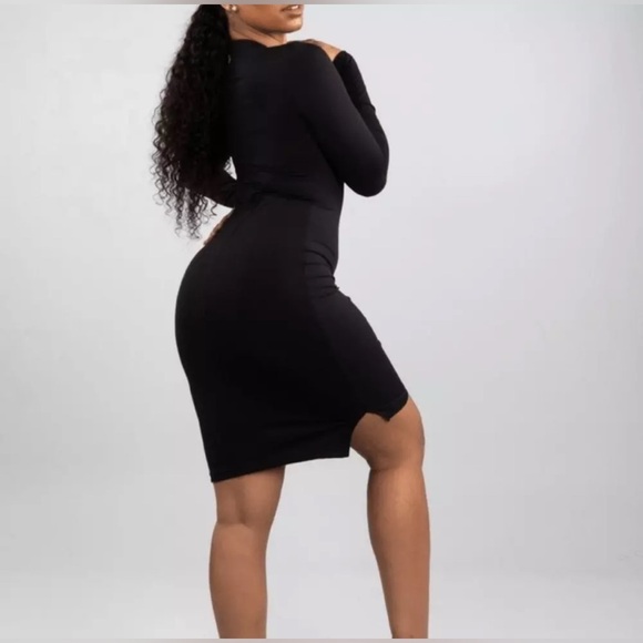 BuffBunny Collection Small Black Long Sleeve Bodycon Top - Picture 2 of 15